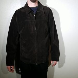Banana Republic Men's Black Suede Leather Jacket L